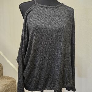 Chic Off-the-Shoulder Charcoal Gray Top